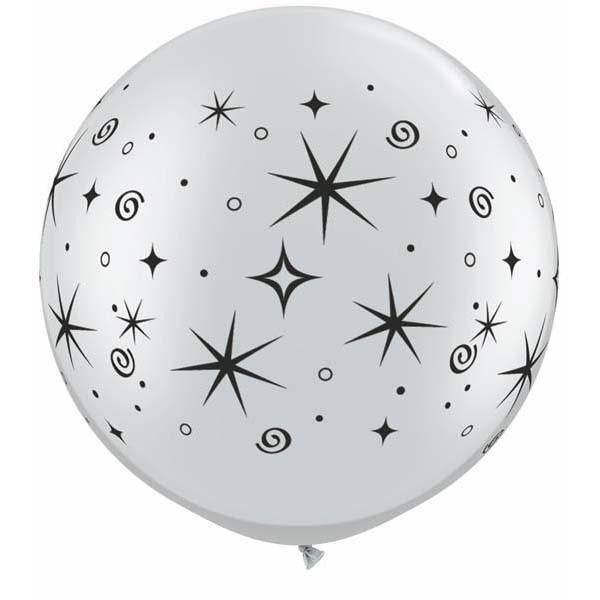 90cm Round Silver Sparkles & Swirls Wrap #31351 - Pack of 2 SPECIAL ORDER ITEM