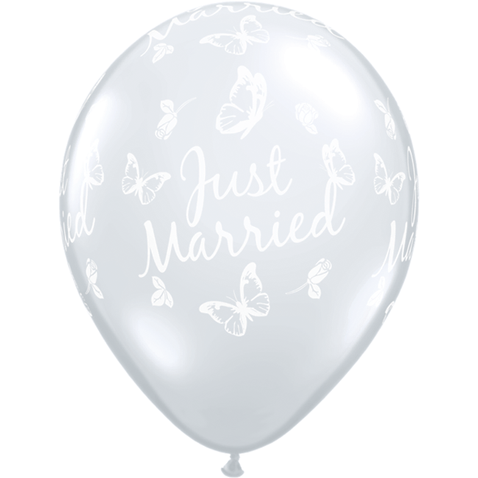 40cm Round Diamond Clear Just Married Butterflies-A-Round #31560 - Pack of 50