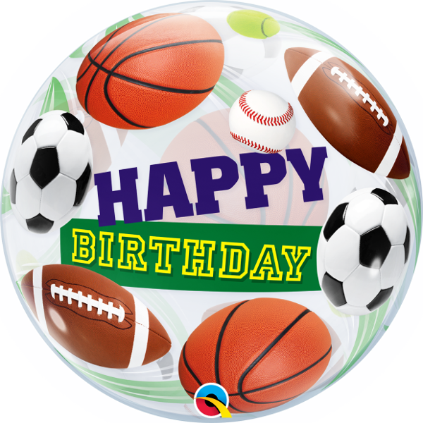56cm Single Bubble Birthday Sport Balls #34821 - Each