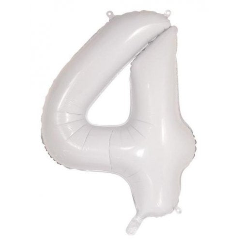 86cm Foil Number Four White #AP213804 - Each (Pkgd.)