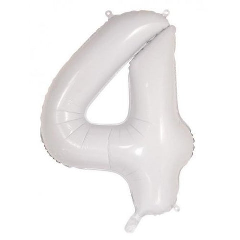 86cm Foil Number Four White #AP213804 - Each (Pkgd.)