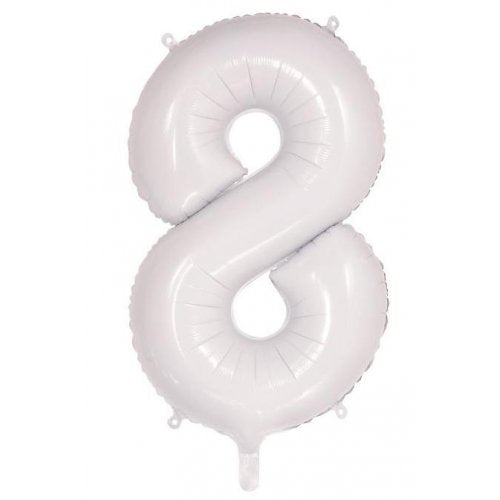 86cm Foil Number Eight White #AP213808 - Each (Pkgd.)
