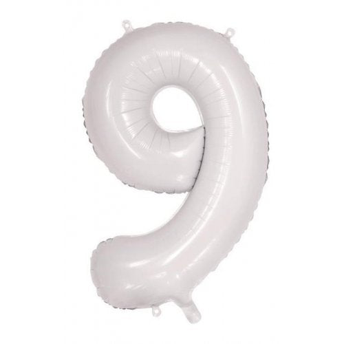 86cm Foil Number Nine White #AP213809 - Each (Pkgd.)
