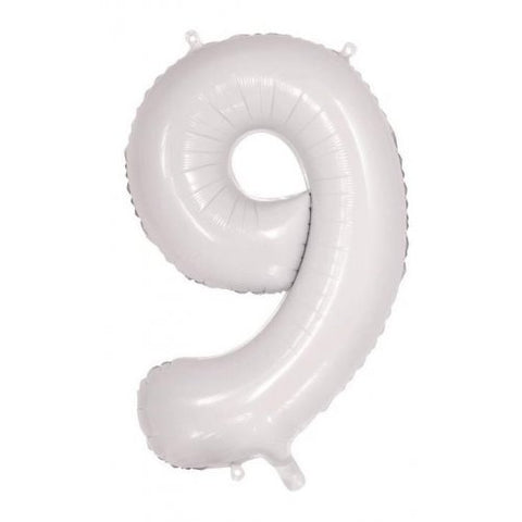 86cm Foil Number Nine White #AP213809 - Each (Pkgd.)