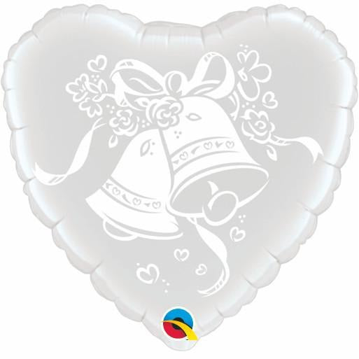 45cm Heart Foil Wedding Bells #63786 - Each (Pkgd.)