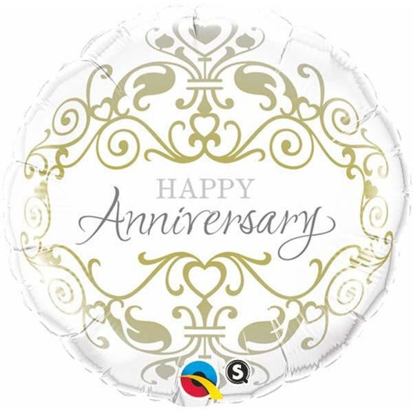 45cm Round Foil Anniversary Classic #36491 - Each (Pkgd.)