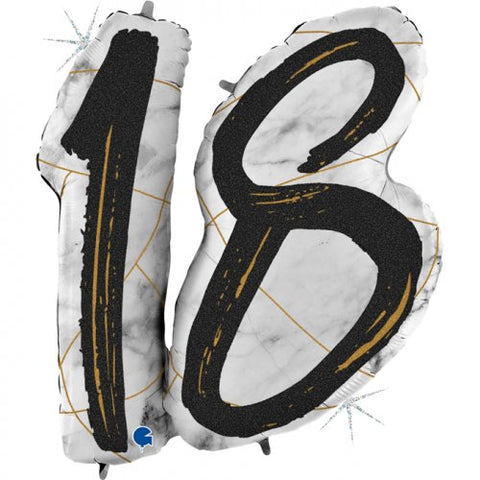 90cm Shape Double Digit Marble Black #18 #G31008- Pkgd