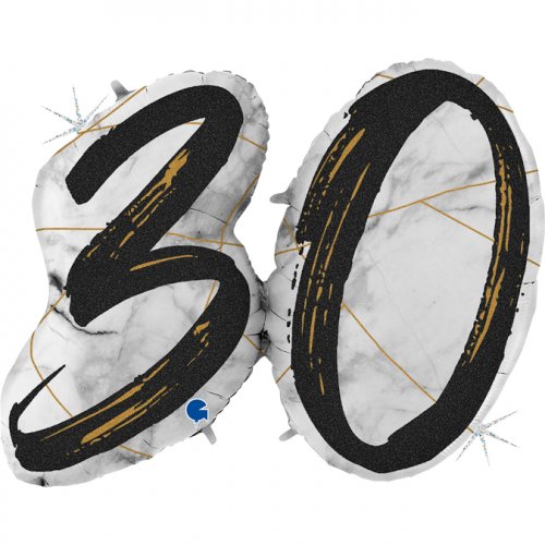 90cm Shape Double Digit Marble Black #30 #G31010 - Pkgd