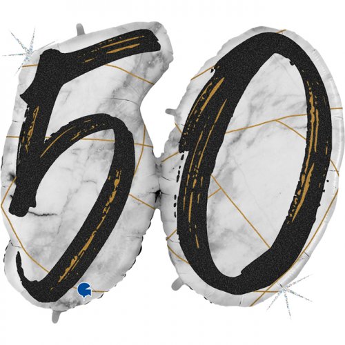 90cm Shape Double Digit Marble Black #50 #G31012 - Pkgd