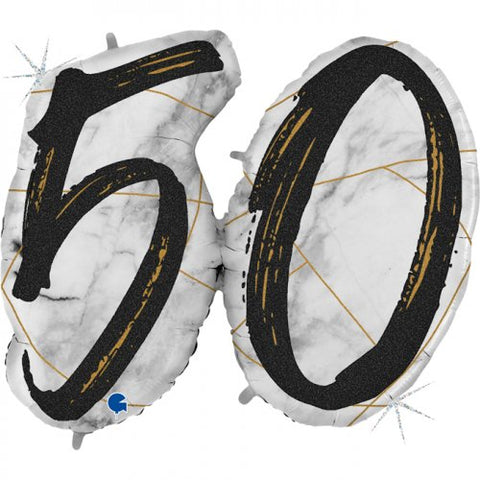 90cm Shape Double Digit Marble Black #50 #G31012 - Pkgd