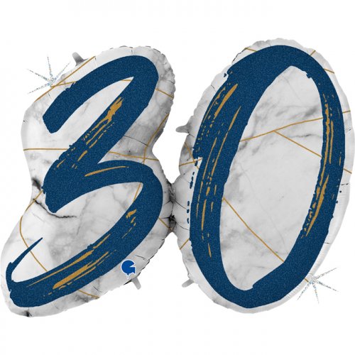 90cm Shape Double Digit Marble Blue #30 #G31003 - Pkgd