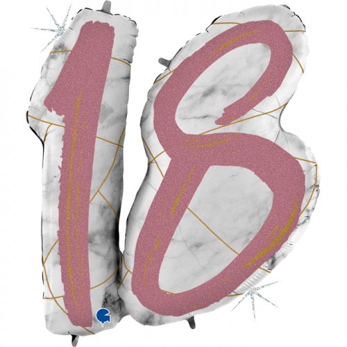 90cm Shape Double Digit Marble Rose Gold #18 #G31015 - Pkgd