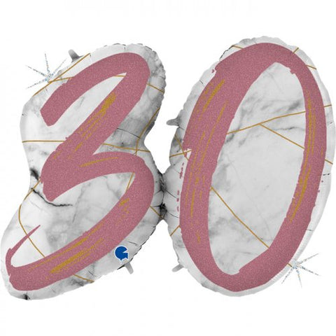 90cm Shape Double Digit Marble Rose Gold #30 #G31017 - Pkgd