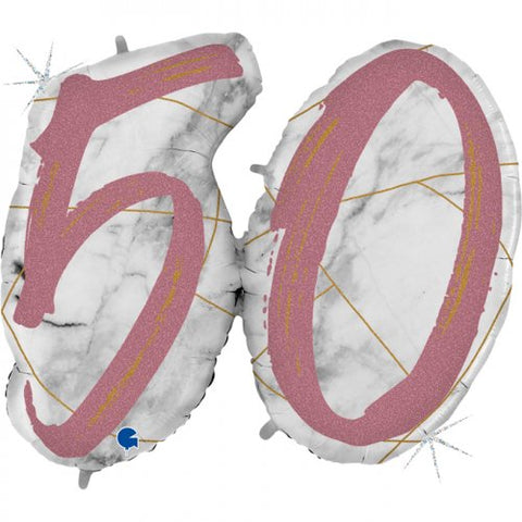 90cm Shape Double Digit Marble Rose Gold #50 #G31019 - Pkgd