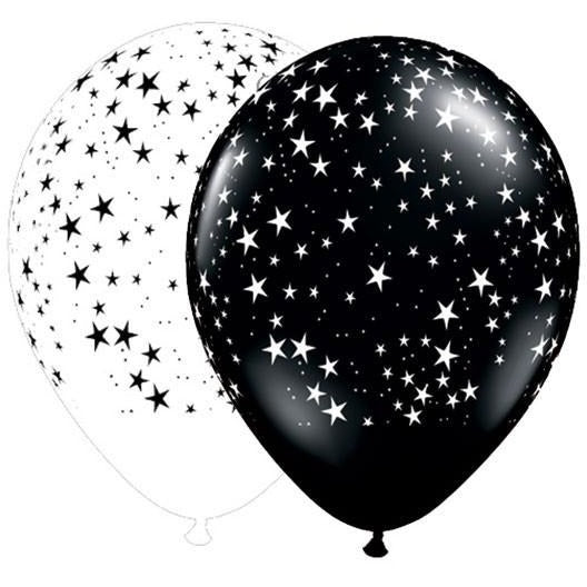 28cm Round Black & White Stars-A-Round #37082 - Pack of 50