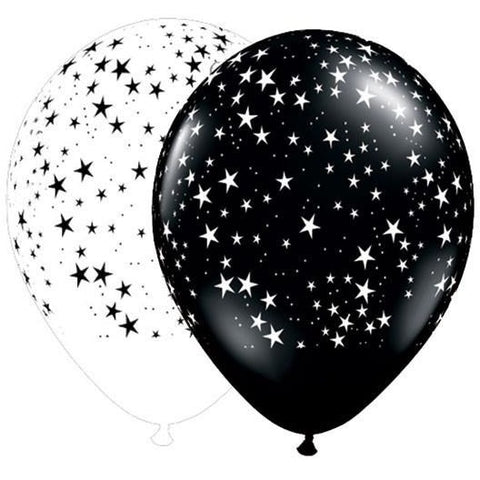 28cm Round Black & White Stars-A-Round #37082 - Pack of 50