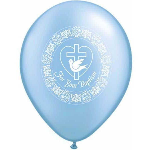 28cm Round Pearl Azure For Your Baptism Dove #37142 - Pack of 50