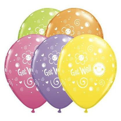 28cm Round Special Assorted Get Well Sun & Flowers #37154 - Pack of 50 SPECIAL ORDER ITEM