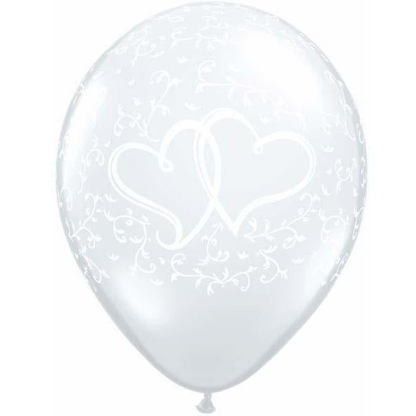 28cm Round Diamond Clear Entwined Hearts #37200 - Pack of 50