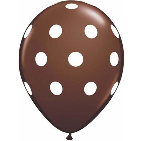 28cm Round Chocolate Brown Big Polka Dots #37223 - Pack of 50 SPECIAL ORDER ITEM