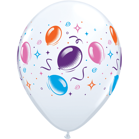28cm Round White Party Balloons & Streamers #37503 - Pack of 50 SPECIAL ORDER ITEM