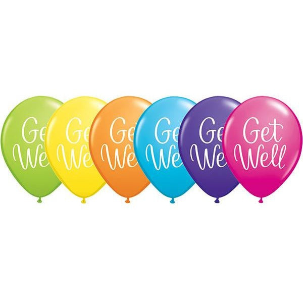 28cm Round Tropical Assorted Get Well Classy Script #37525 - Pack of 50 SPECIAL ORDER ITEM
