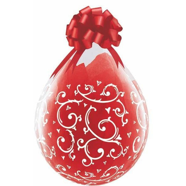 45cm Round Diamond Clear Filigree & Hearts-A-Round #37654 - Pack of 25 SPECIAL ORDER ITEM