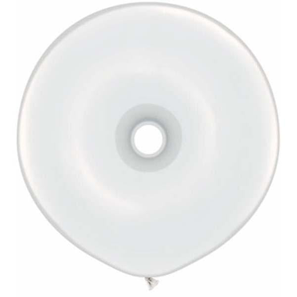 40cm Donut White Qualatex Plain Latex Donut #37688 - Pack of 25 SPECIAL ORDER ITEM