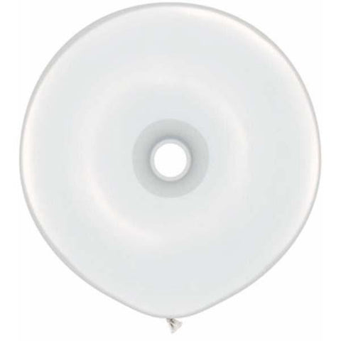 40cm Donut White Qualatex Plain Latex Donut #37688 - Pack of 25 SPECIAL ORDER ITEM