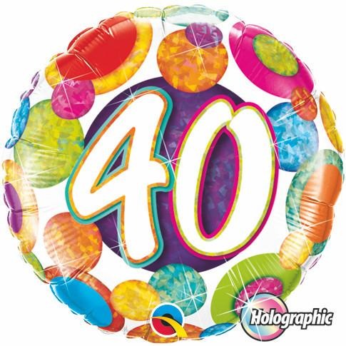 45cm Round Foil Holographic 40 Big Dots & Glitz #37900 - Each (Pkgd.)