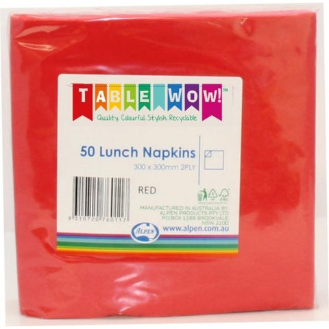 Napkins LUNCH Red 50pk 2Ply #AP380116
