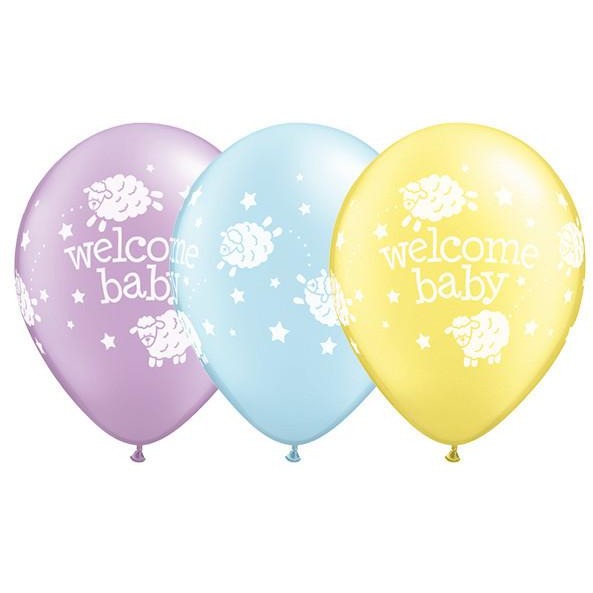 28cm Round Pastel Pearl Assorted Welcome Baby Lambs #38060 - Pack of 50