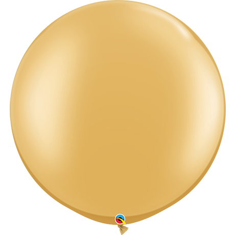 75cm Round Gold Qualatex Plain Latex #38422 - Pack of 2