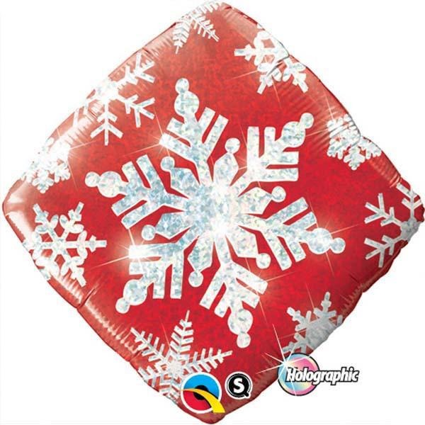 45cm Diamond Foil Holographic Snowflake Sparkles Red #40093 - Each (Pkgd.) SPECIAL ORDER ITEM