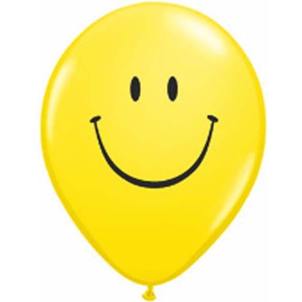 12cm Round Yellow Smile Face (Black) #39270 - Pack of 100