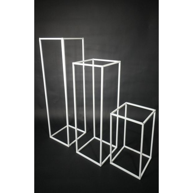 Metal Plinth Frame White 300mm x 300mm x 900mm #B485-BW - Each ...
