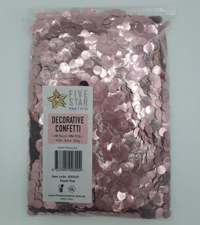 1cm Met Foil Confetti PASTEL PINK 250g #400060