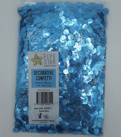 1cm Met Foil Confetti PASTEL BLUE 250g #400061
