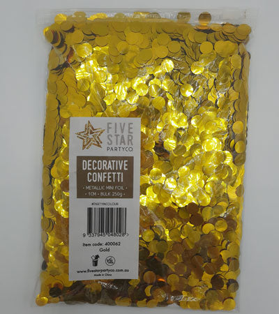 1cm Met Foil Confetti GOLD 250g #400062