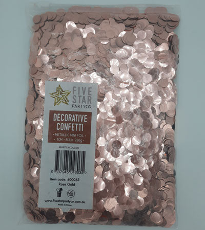 1cm Met Foil Confetti ROSE GOLD 250g #400063