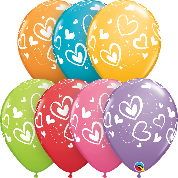 28cm Round Festive Assorted Mix & Match Hearts #40205 - Pack of 50