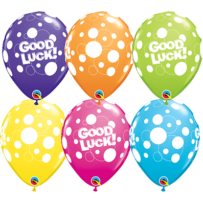 28cm Round Latex Tropical Assortment Good Luck Dots #40349 - Pack of 50