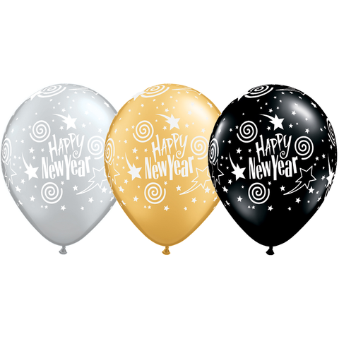28cm Round Special Assorted New Year's Swirling Stars #40570 - Pack of 50