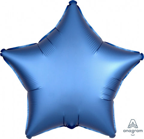 48cm Star AZURE Satin Luxe Plain Foil #HA36811 - Each (pkgd.)