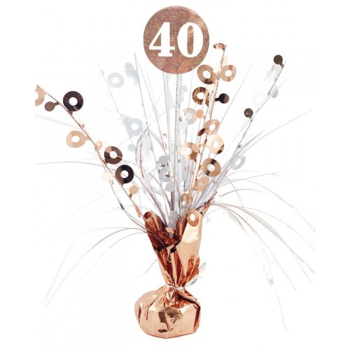 Happy Birthday White/Rose Gold C/piece Age 40 #AP207365 Each