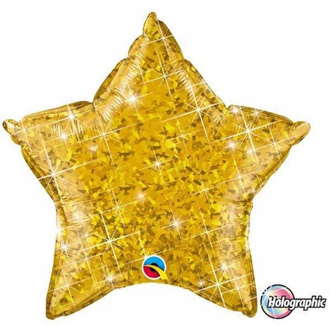 50cm Star Foil Holographic Gold #41271 - Each (Pkgd.)