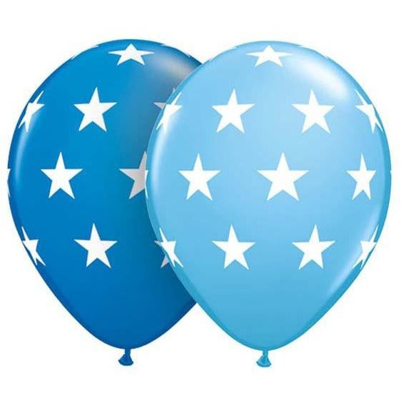 28cm Round Dark Blue & Pale Blue Big Stars #41507 - Pack of 50 SPECIAL ORDER ITEM