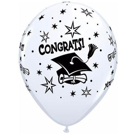 28cm Round White Congrats! Cap #41545 - Pack of 50