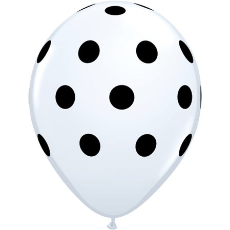 28cm Round White Big Polka Dots (Black) #42946 - Pack of 50 SPECIAL ORDER ITEM