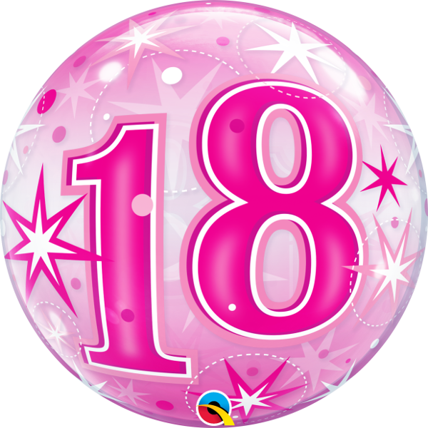 56cm Single Bubble 18 Pink Starburst Sparkle #43122 - Each